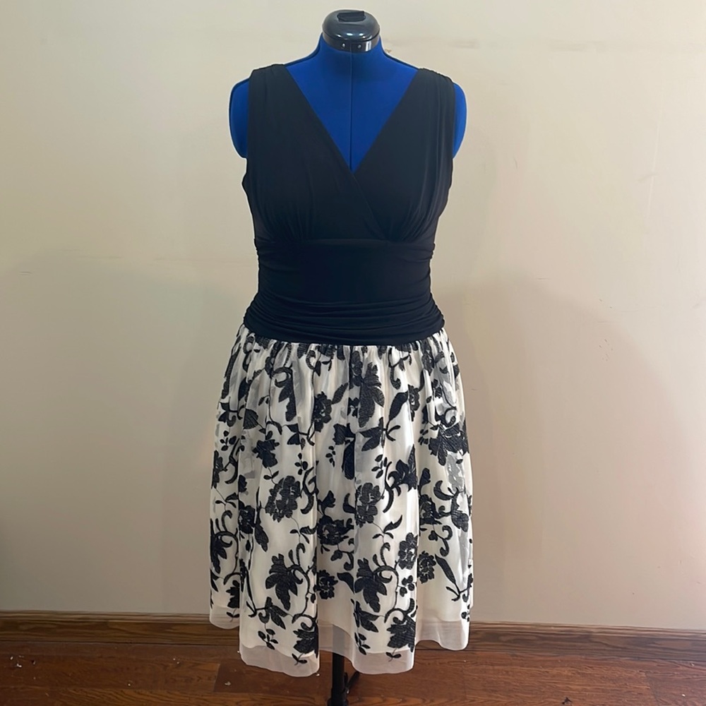 Black and white floral dress